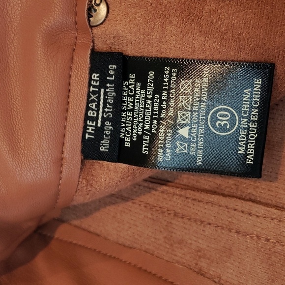 Blank NYC Baxter Ribcage Straight Leg Faux Leather Brown Ankle Pants size 30 - Picture 6 of 9